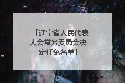 辽宁省人民代表大会常务委员会决定任免名单