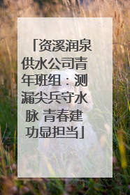 资溪润泉供水公司青年班组：测漏尖兵守水脉 青春建功显担当