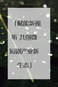赋能新视听 共创微短剧产业新生态