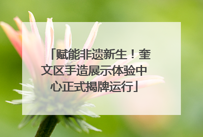 赋能非遗新生！奎文区手造展示体验中心正式揭牌运行