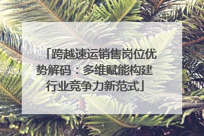 跨越速运销售岗位优势解码：多维赋能构建行业竞争力新范式