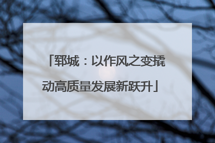 郓城：以作风之变撬动高质量发展新跃升