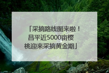 采摘路线图来啦！昌平近5000亩樱桃迎来采摘黄金期