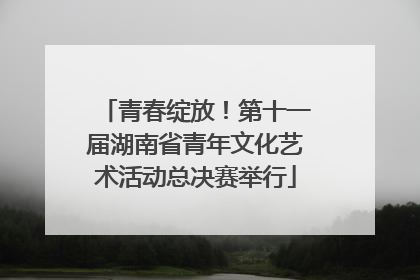 青春绽放！第十一届湖南省青年文化艺术活动总决赛举行
