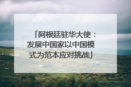 阿根廷驻华大使：发展中国家以中国模式为范本应对挑战