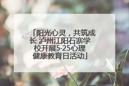 阳光心灵，共筑成长 泸州江阳石寨学校开展5·25心理健康教育日活动
