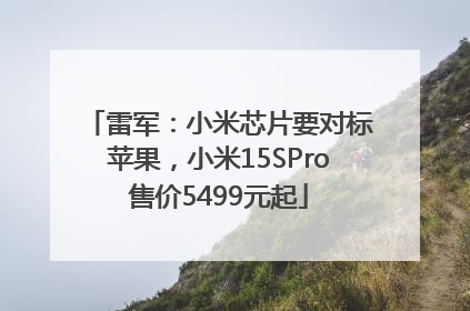 雷军：小米芯片要对标苹果，小米15SPro售价5499元起