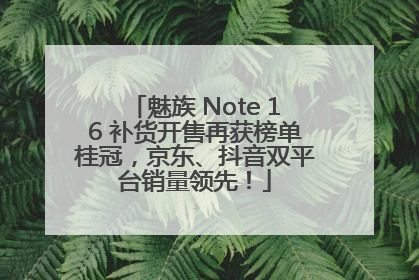 魅族 Note 16 补货开售再获榜单桂冠，京东、抖音双平台销量领先！