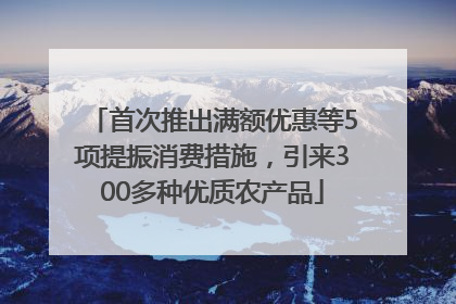 首次推出满额优惠等5项提振消费措施，引来300多种优质农产品