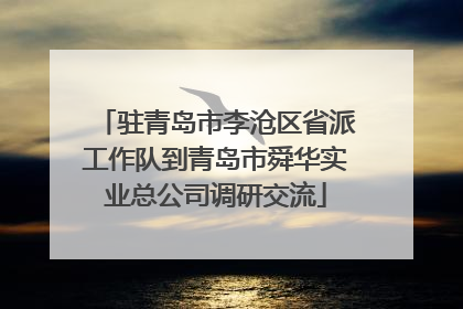 驻青岛市李沧区省派工作队到青岛市舜华实业总公司调研交流