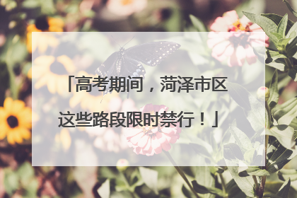 高考期间，菏泽市区这些路段限时禁行！