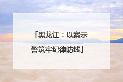 黑龙江：以案示警筑牢纪律防线
