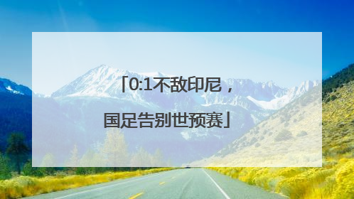 0:1不敌印尼，国足告别世预赛