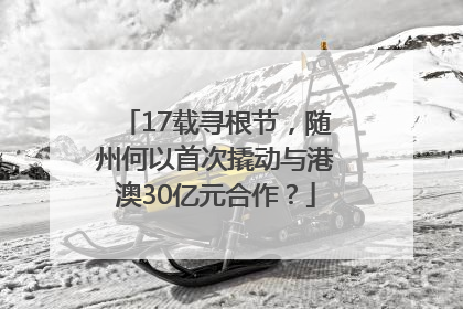 17载寻根节，随州何以首次撬动与港澳30亿元合作？