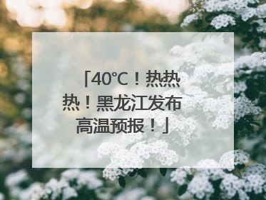 40℃！热热热！黑龙江发布高温预报！
