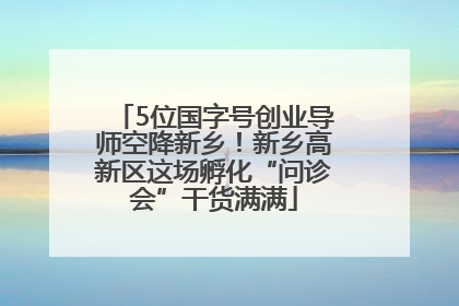 5位国字号创业导师空降新乡！新乡高新区这场孵化“问诊会”干货满满