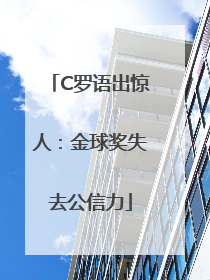 C罗语出惊人：金球奖失去公信力