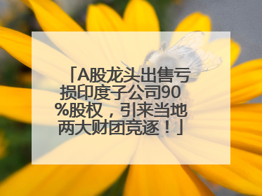 A股龙头出售亏损印度子公司90%股权，引来当地两大财团竞逐！
